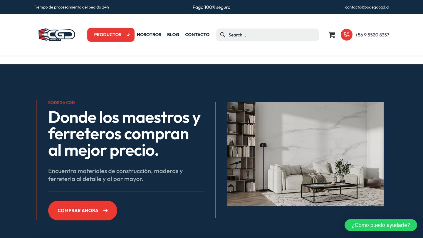 Agencia de Marketing Digital Chile - Bodega CGD, materiales de construcción y ferretería